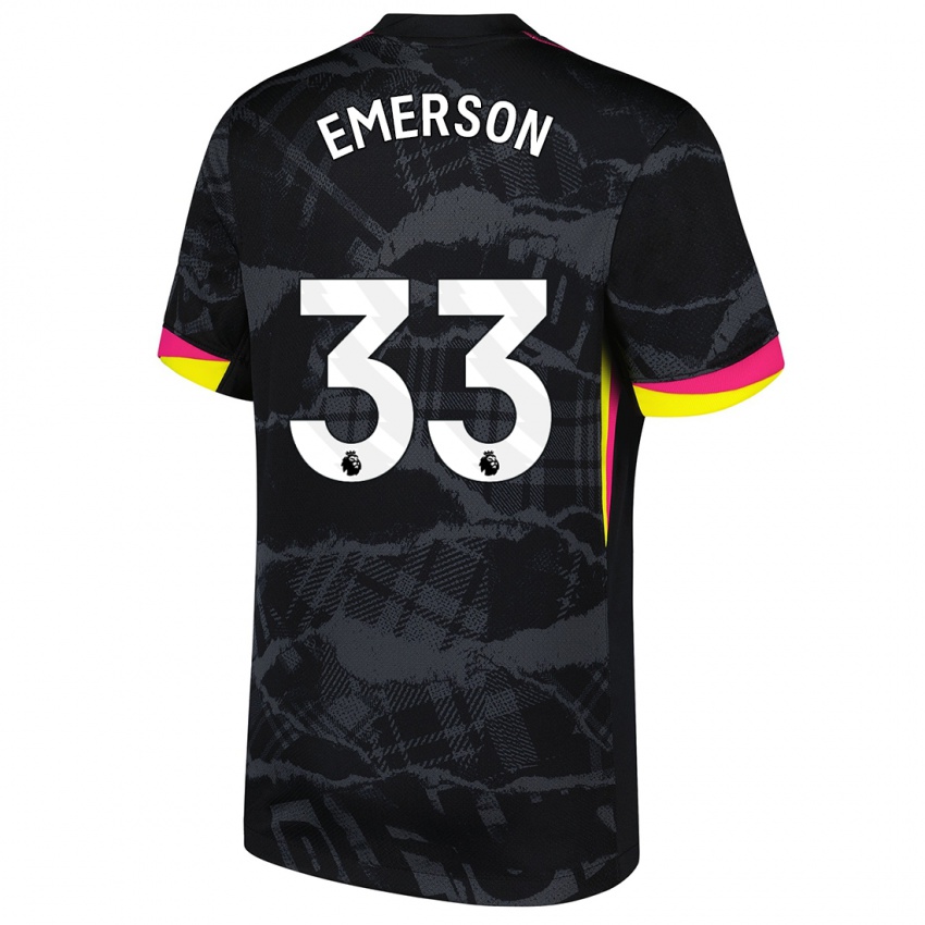 Gyermek Emerson #33 Fekete Rózsaszín Harmadik Számú Jersey 2024/25 Mez Póló Ing