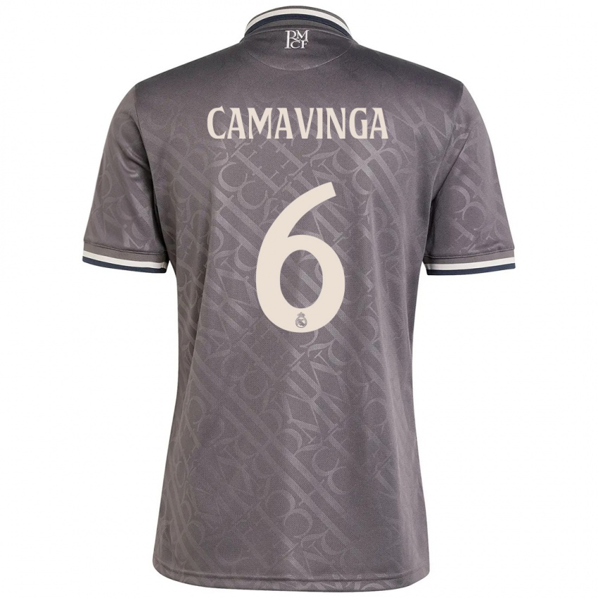 Gyermek Eduardo Camavinga #6 Faszén Harmadik Számú Jersey 2024/25 Mez Póló Ing