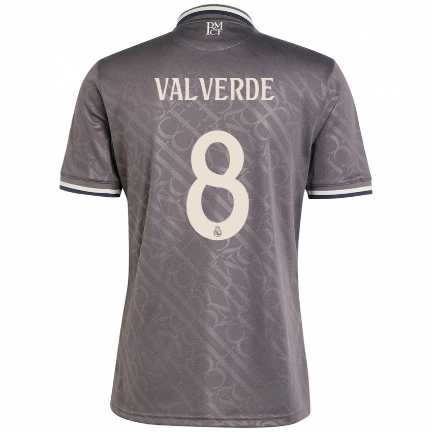 Gyermek Federico Valverde #8 Faszén Harmadik Számú Jersey 2024/25 Mez Póló Ing