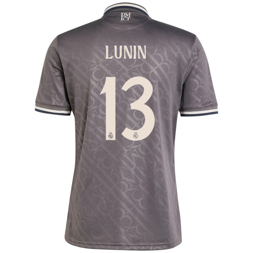 Gyermek Andriy Lunin #13 Faszén Harmadik Számú Jersey 2024/25 Mez Póló Ing