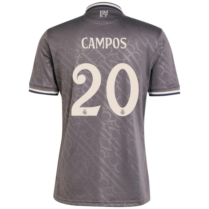 Gyermek Andrés Campos #20 Faszén Harmadik Számú Jersey 2024/25 Mez Póló Ing