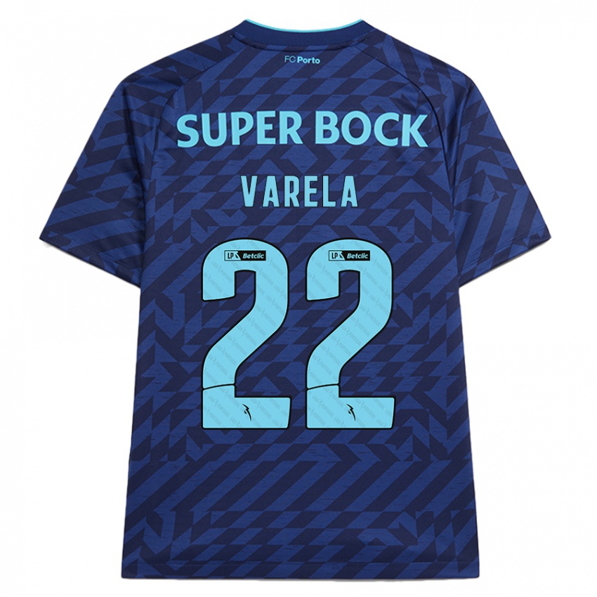 Gyermek Alan Varela #22 Sötétkék Harmadik Számú Jersey 2024/25 Mez Póló Ing