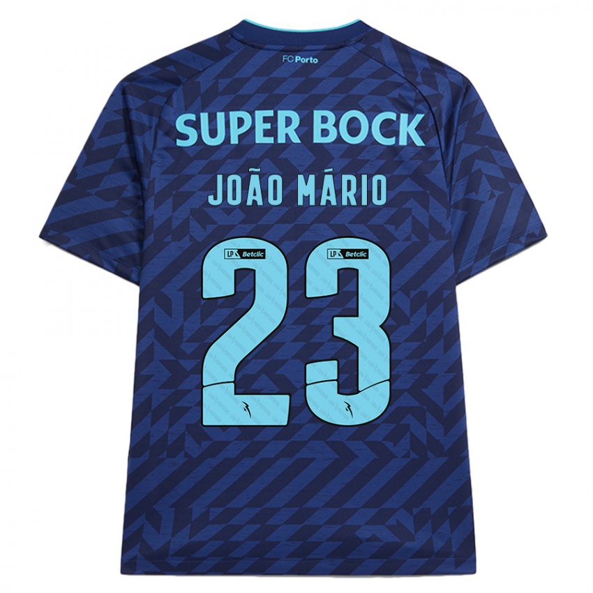 Gyermek João Mário #23 Sötétkék Harmadik Számú Jersey 2024/25 Mez Póló Ing