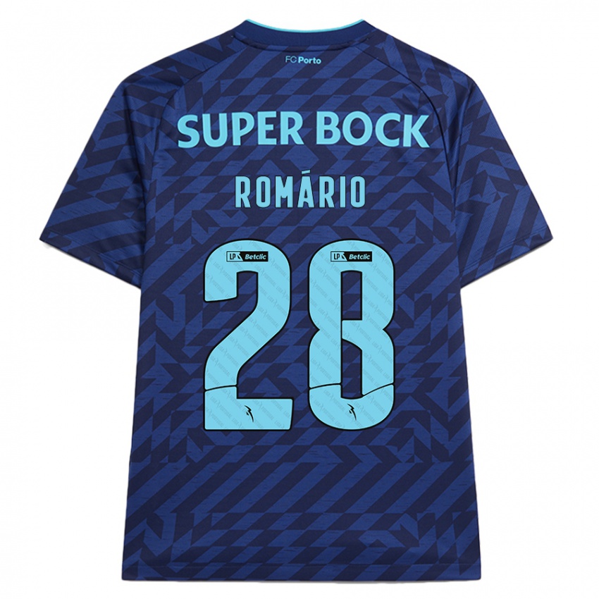 Gyermek Romário Baró #28 Sötétkék Harmadik Számú Jersey 2024/25 Mez Póló Ing