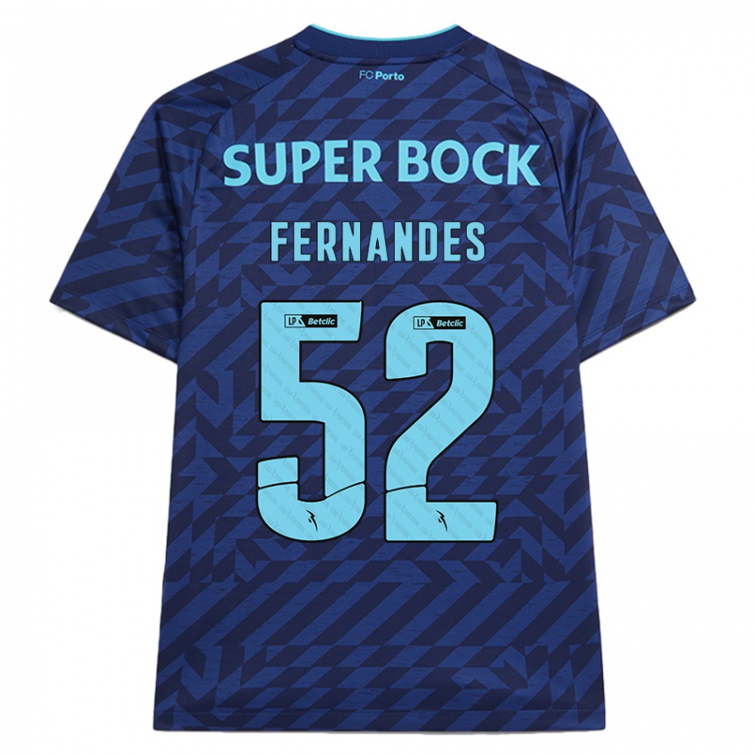 Gyermek Martim Fernandes #52 Sötétkék Harmadik Számú Jersey 2024/25 Mez Póló Ing