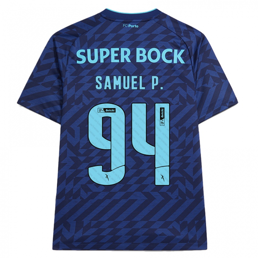 Gyermek Samuel Portugal #94 Sötétkék Harmadik Számú Jersey 2024/25 Mez Póló Ing