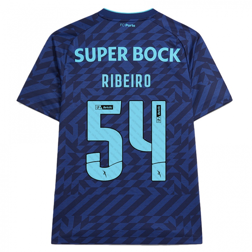 Gyermek António Ribeiro #54 Sötétkék Harmadik Számú Jersey 2024/25 Mez Póló Ing