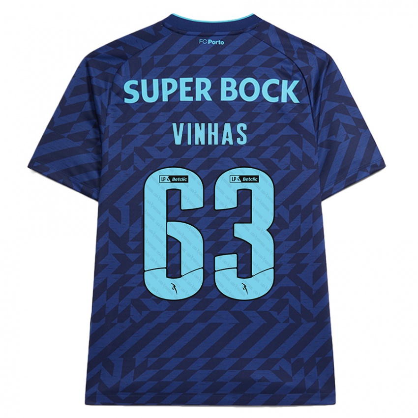 Gyermek David Vinhas #63 Sötétkék Harmadik Számú Jersey 2024/25 Mez Póló Ing