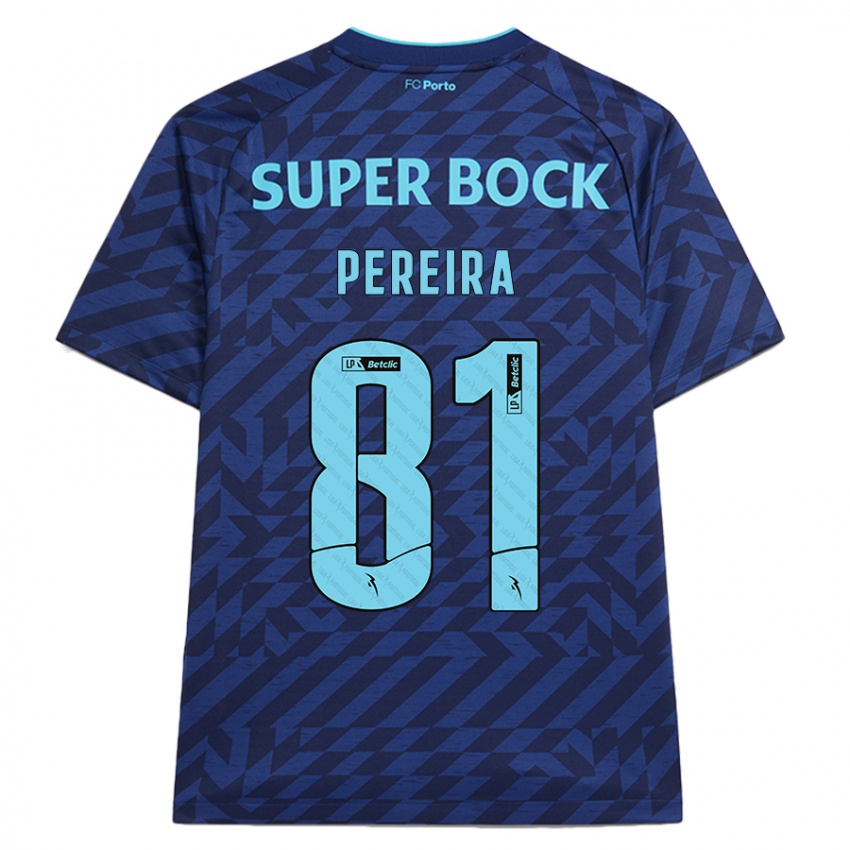 Gyermek Martim Pereira #81 Sötétkék Harmadik Számú Jersey 2024/25 Mez Póló Ing