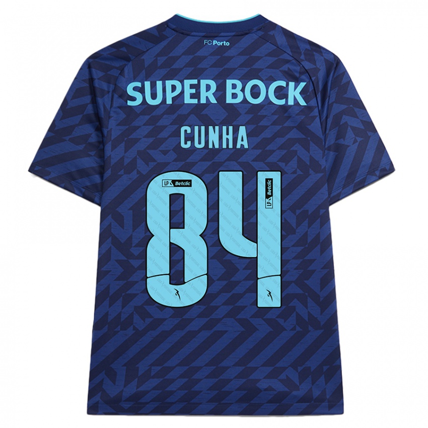 Gyermek Martim Cunha #84 Sötétkék Harmadik Számú Jersey 2024/25 Mez Póló Ing