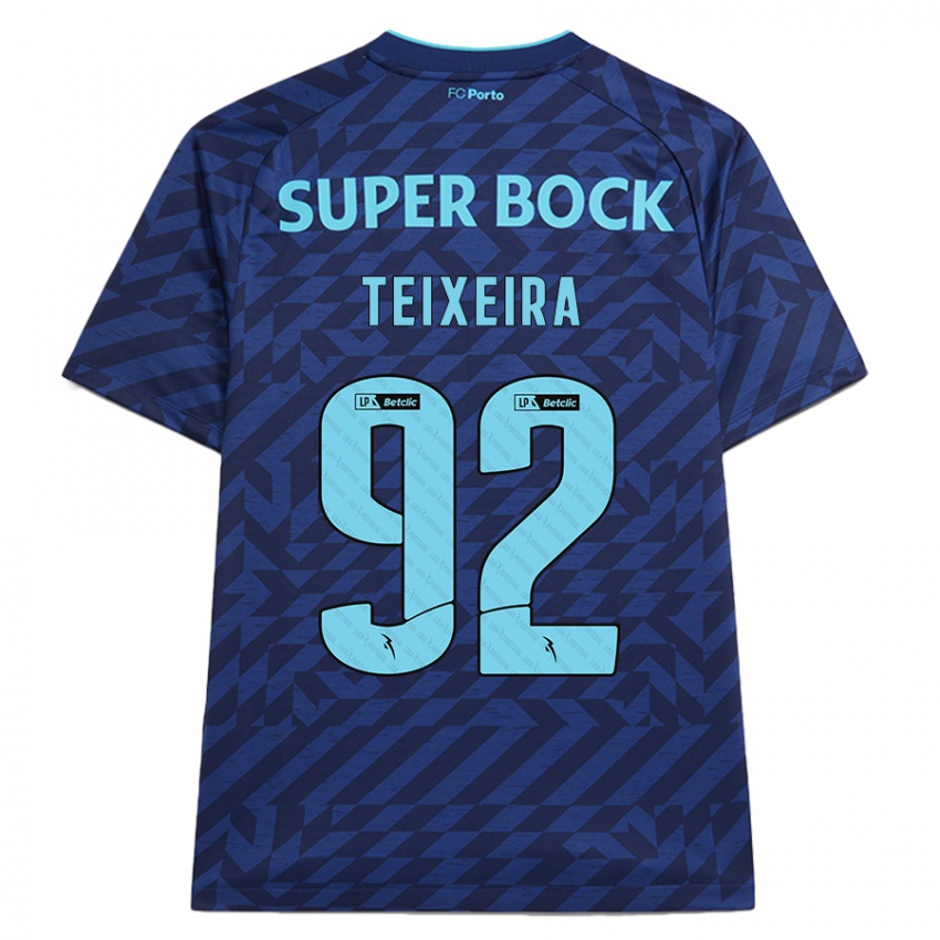 Gyermek João Teixeira #92 Sötétkék Harmadik Számú Jersey 2024/25 Mez Póló Ing