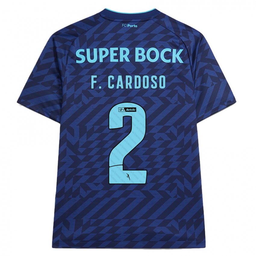 Gyermek Fábio Cardoso #2 Sötétkék Harmadik Számú Jersey 2024/25 Mez Póló Ing