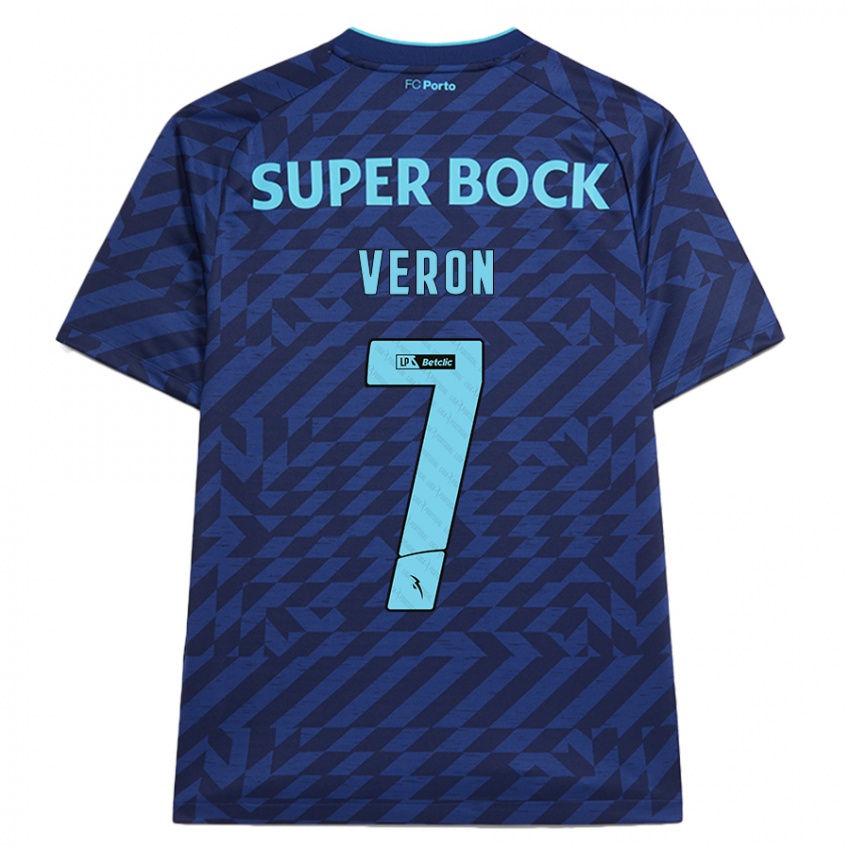 Gyermek Gabriel Veron #7 Sötétkék Harmadik Számú Jersey 2024/25 Mez Póló Ing