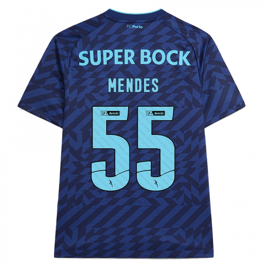 Gyermek João Mendes #55 Sötétkék Harmadik Számú Jersey 2024/25 Mez Póló Ing