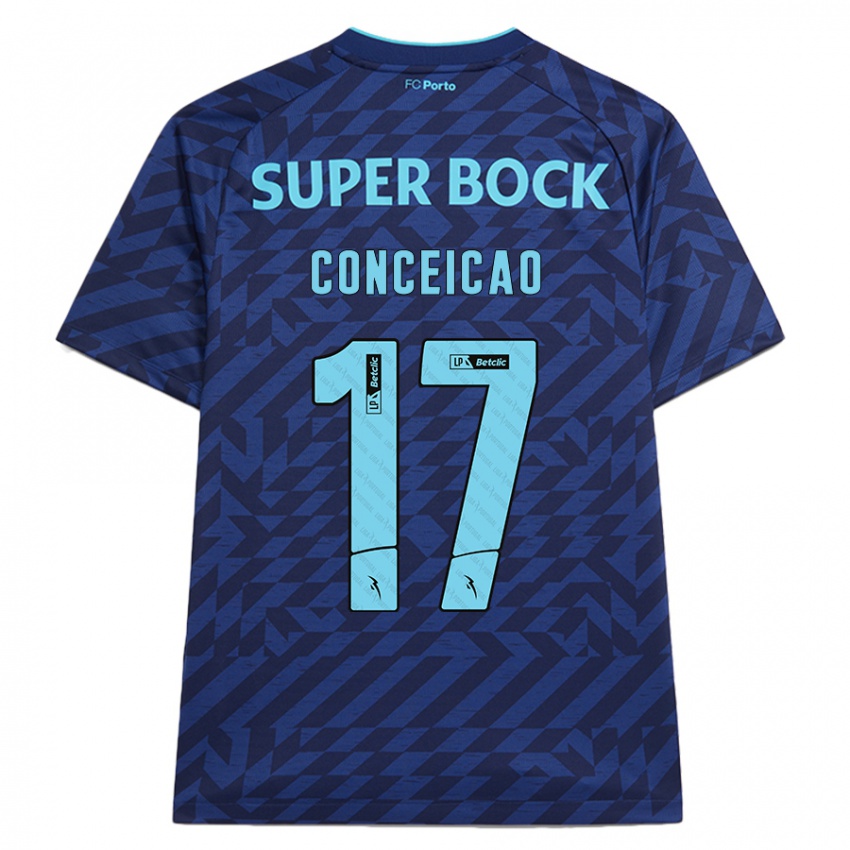 Gyermek Rodrigo Conceicao #17 Sötétkék Harmadik Számú Jersey 2024/25 Mez Póló Ing