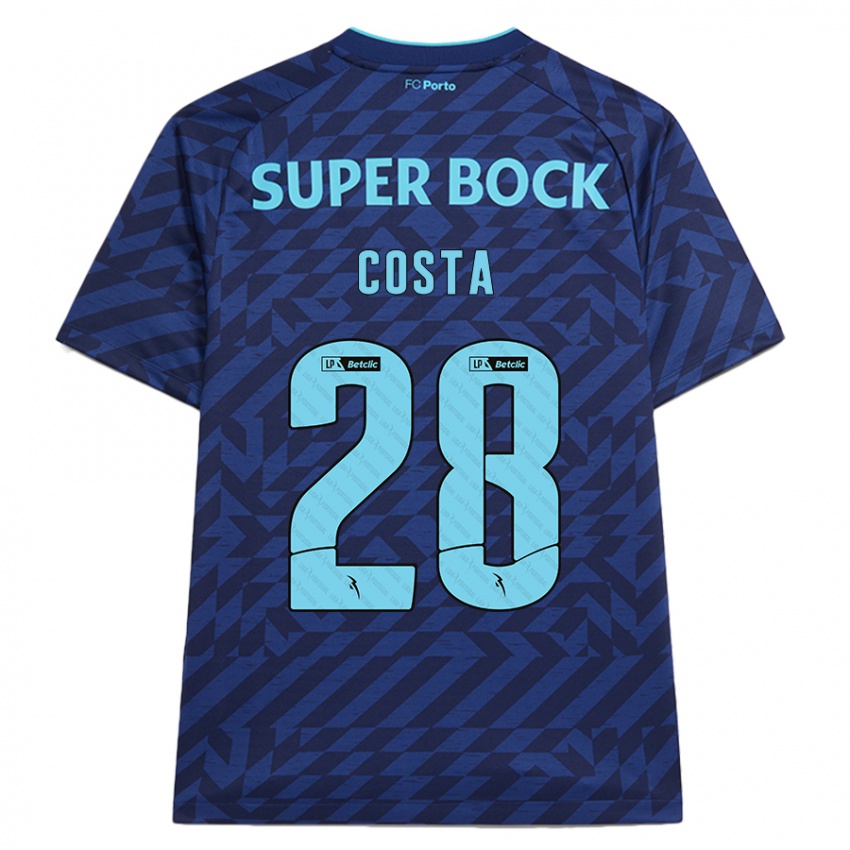 Gyermek Bruno Costa #28 Sötétkék Harmadik Számú Jersey 2024/25 Mez Póló Ing