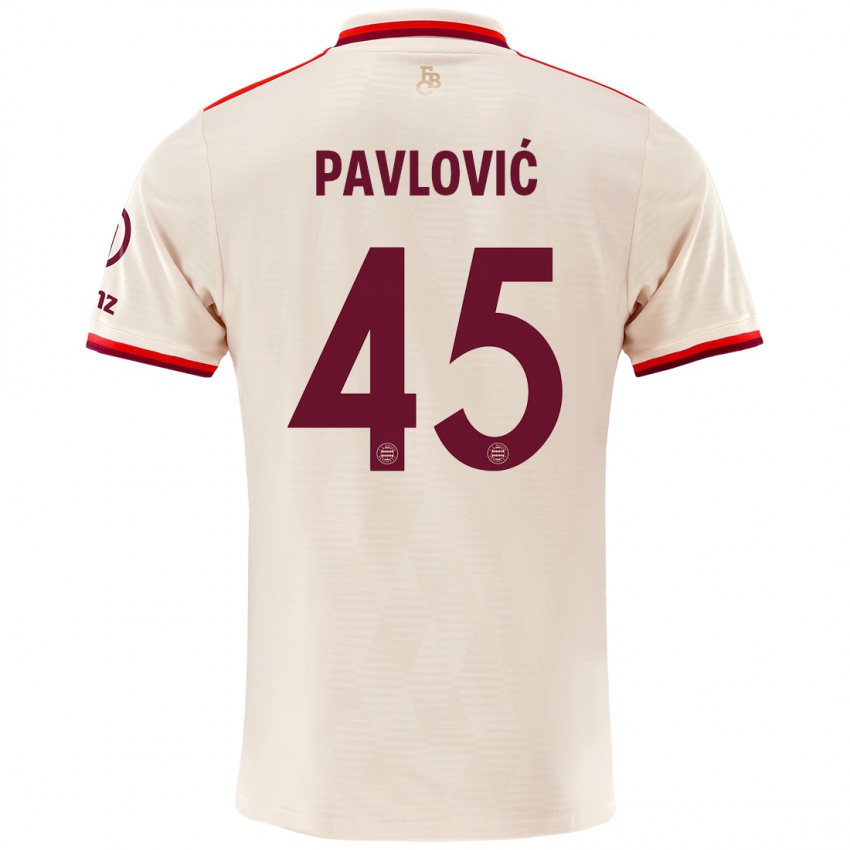 Gyermek Aleksandar Pavlovic #45 Vászon Harmadik Számú Jersey 2024/25 Mez Póló Ing