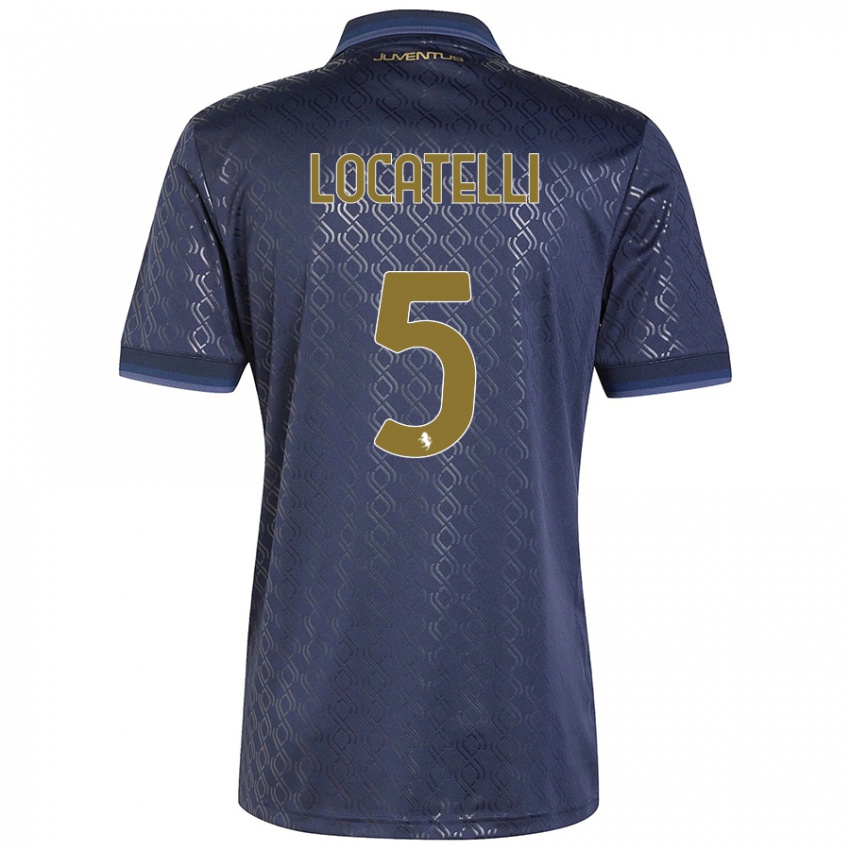 Gyermek Manuel Locatelli #5 Sötétkék Harmadik Számú Jersey 2024/25 Mez Póló Ing