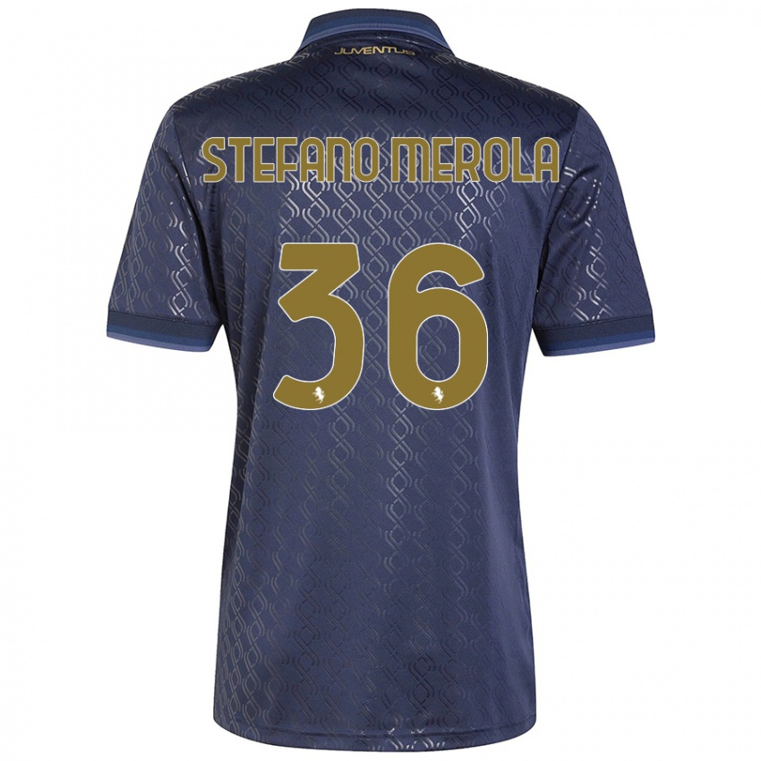 Gyermek Antonio Stefano Merola #36 Sötétkék Harmadik Számú Jersey 2024/25 Mez Póló Ing