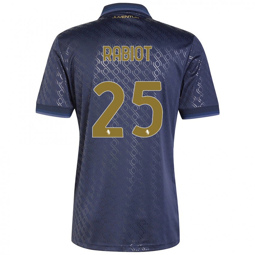 Gyermek Adrien Rabiot #25 Sötétkék Harmadik Számú Jersey 2024/25 Mez Póló Ing