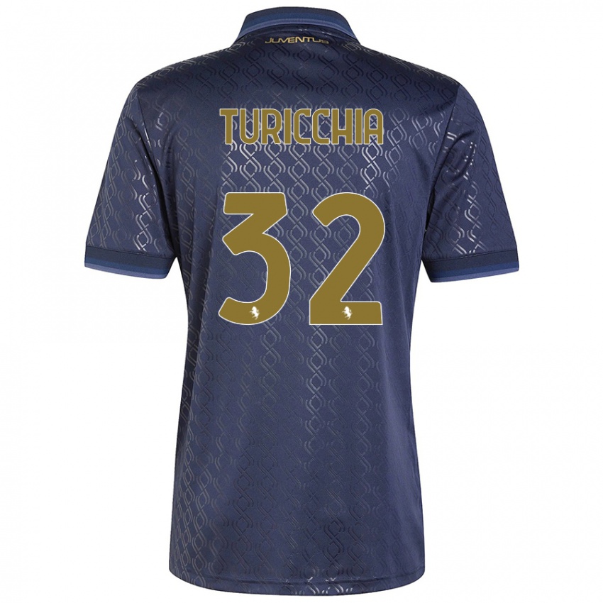 Gyermek Riccardo Turicchia #32 Sötétkék Harmadik Számú Jersey 2024/25 Mez Póló Ing