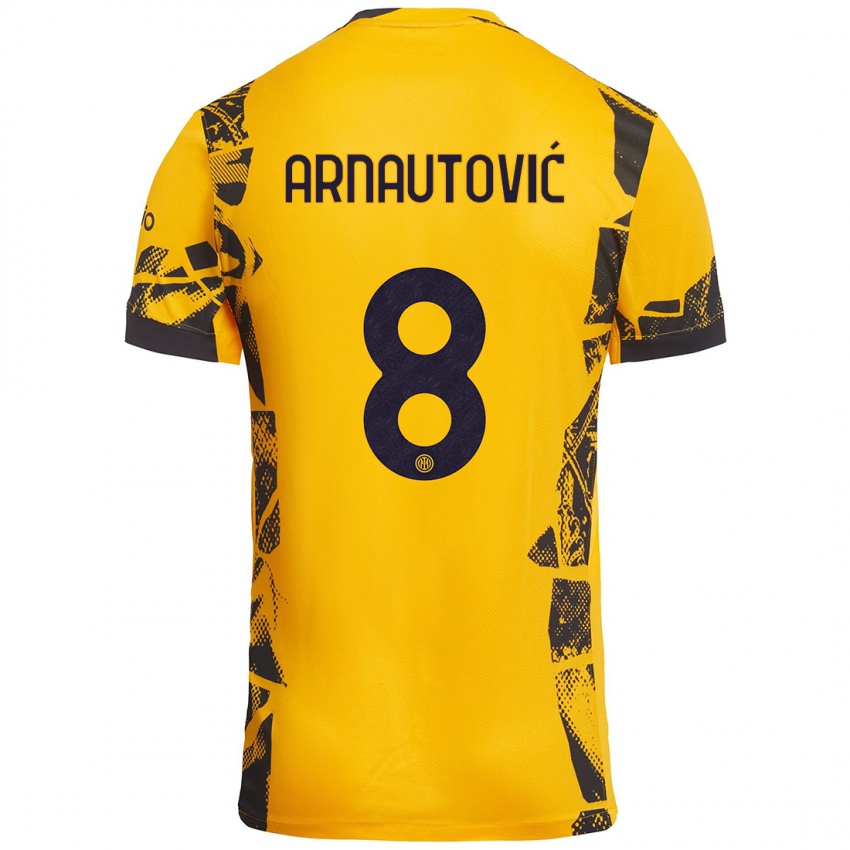 Gyermek Marko Arnautovic #8 Arany Fekete Harmadik Számú Jersey 2024/25 Mez Póló Ing