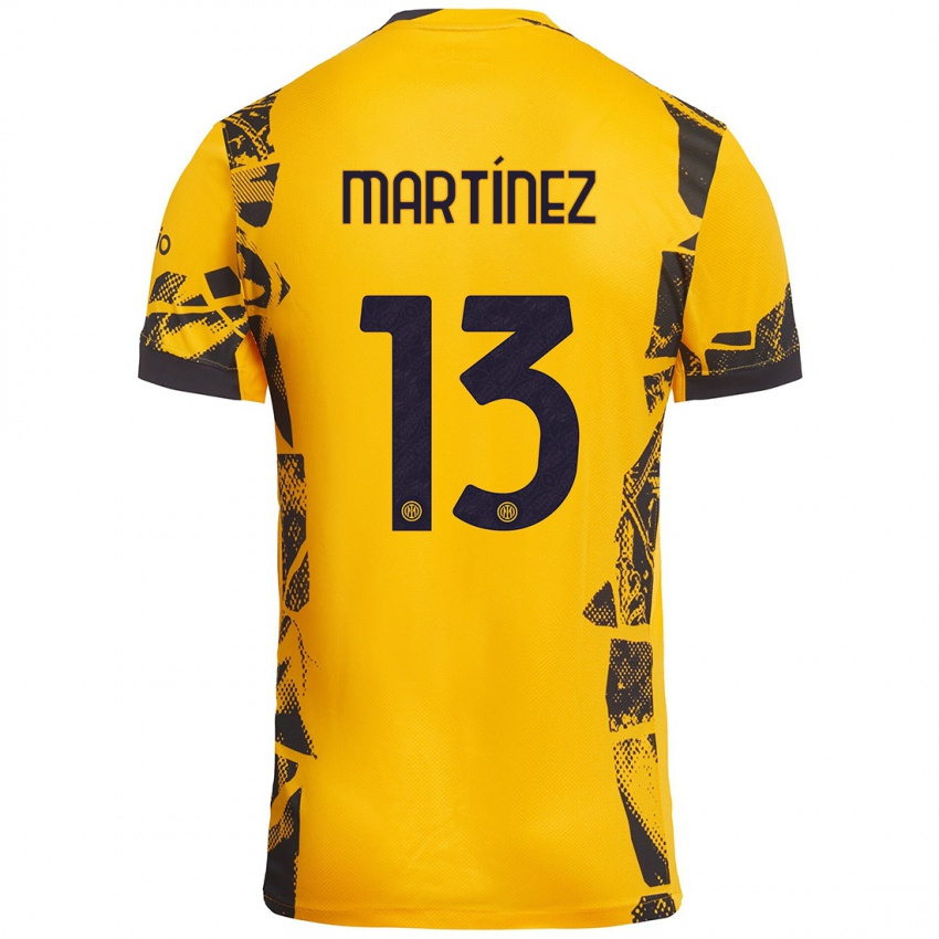 Gyermek Josep Martínez #13 Arany Fekete Harmadik Számú Jersey 2024/25 Mez Póló Ing