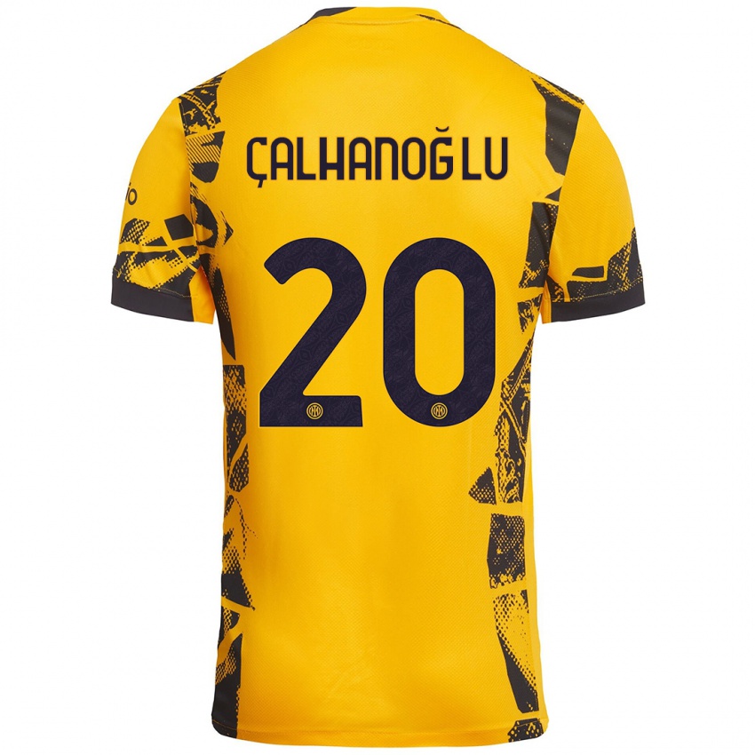 Gyermek Hakan Çalhanoğlu #20 Arany Fekete Harmadik Számú Jersey 2024/25 Mez Póló Ing