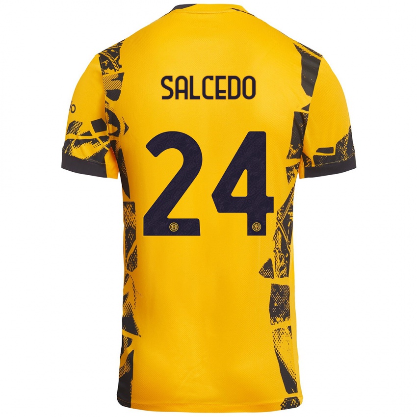 Gyermek Eddie Salcedo #24 Arany Fekete Harmadik Számú Jersey 2024/25 Mez Póló Ing