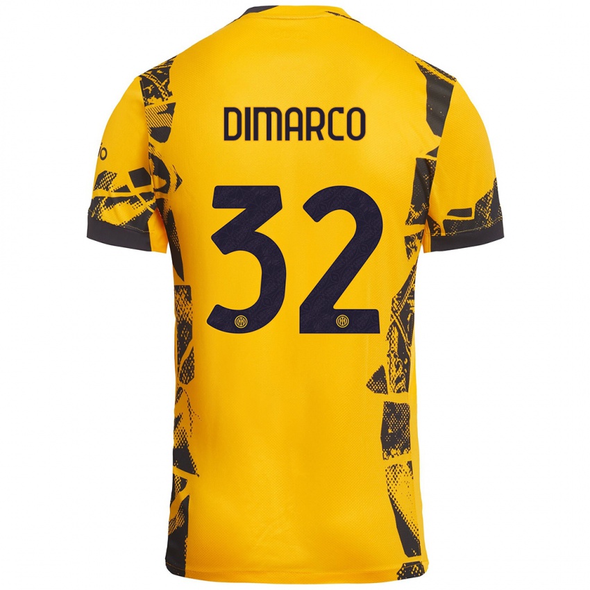 Gyermek Federico Dimarco #32 Arany Fekete Harmadik Számú Jersey 2024/25 Mez Póló Ing