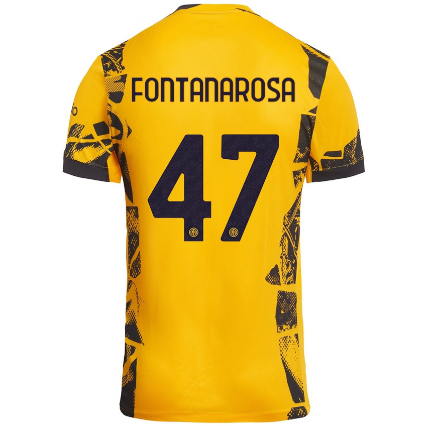 Gyermek Alessandro Fontanarosa #47 Arany Fekete Harmadik Számú Jersey 2024/25 Mez Póló Ing