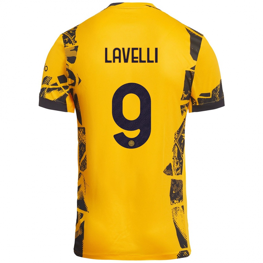 Gyermek Matteo Lavelli #9 Arany Fekete Harmadik Számú Jersey 2024/25 Mez Póló Ing