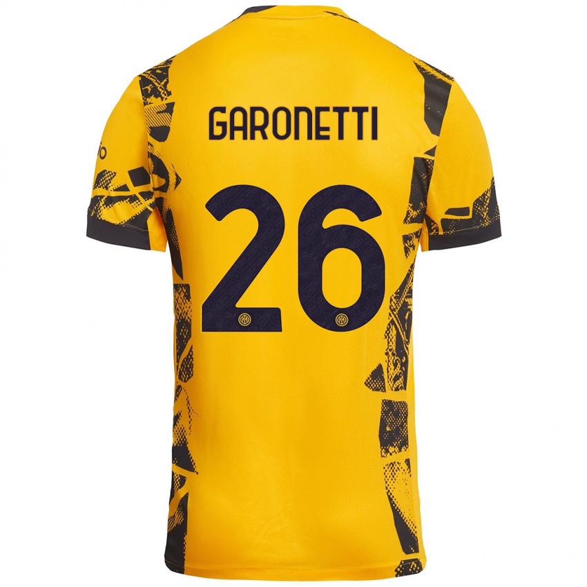 Gyermek Gabriele Garonetti #26 Arany Fekete Harmadik Számú Jersey 2024/25 Mez Póló Ing