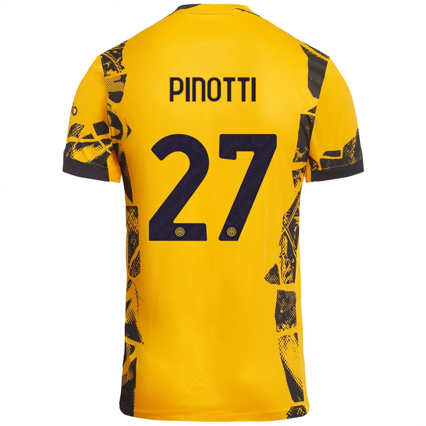 Gyermek Manuel Pinotti #27 Arany Fekete Harmadik Számú Jersey 2024/25 Mez Póló Ing