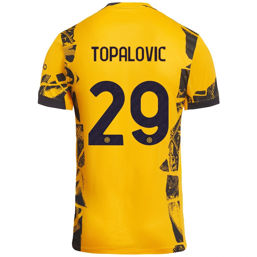 Gyermek Luka Topalovic #29 Arany Fekete Harmadik Számú Jersey 2024/25 Mez Póló Ing