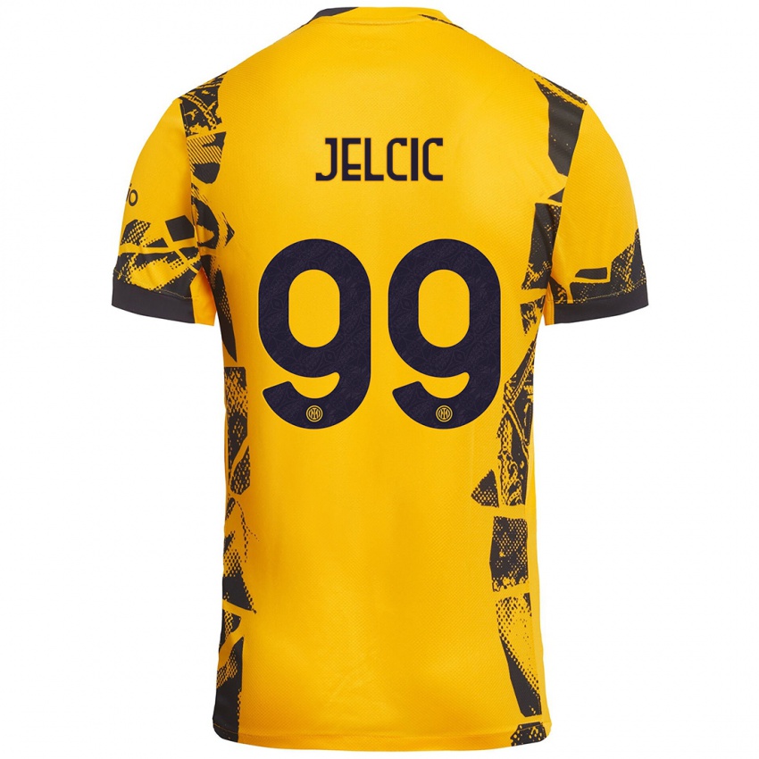 Gyermek Maja Jelčić #99 Arany Fekete Harmadik Számú Jersey 2024/25 Mez Póló Ing