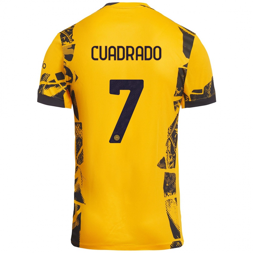 Gyermek Juan Cuadrado #7 Arany Fekete Harmadik Számú Jersey 2024/25 Mez Póló Ing