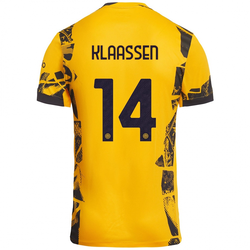 Gyermek Davy Klaassen #14 Arany Fekete Harmadik Számú Jersey 2024/25 Mez Póló Ing