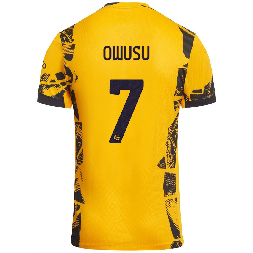 Gyermek Enoch Owusu #7 Arany Fekete Harmadik Számú Jersey 2024/25 Mez Póló Ing