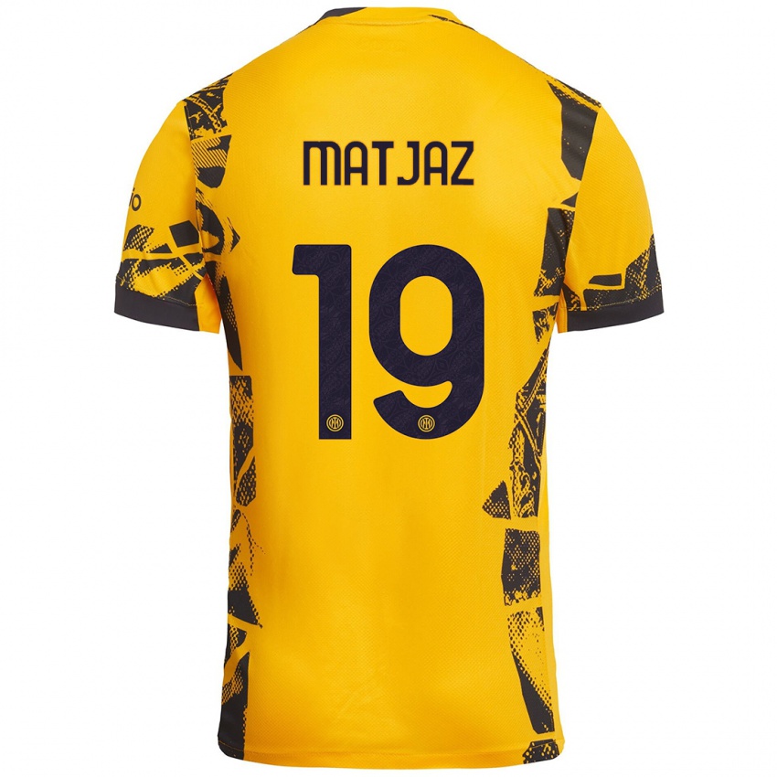 Gyermek Samo Matjaz #19 Arany Fekete Harmadik Számú Jersey 2024/25 Mez Póló Ing