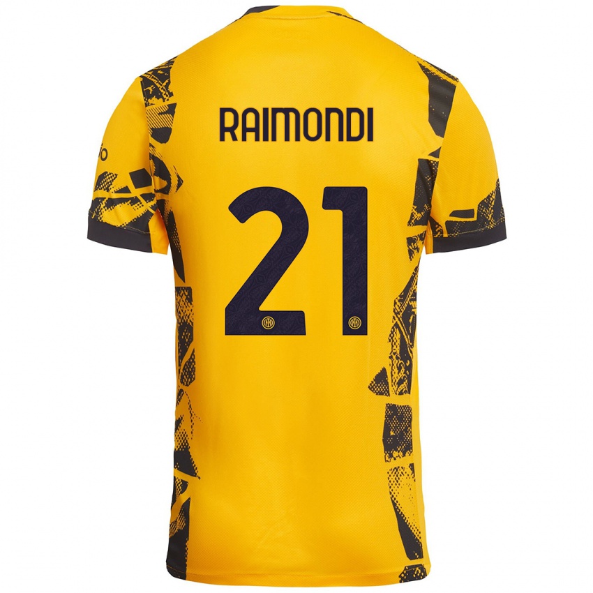 Gyermek Paolo Raimondi #21 Arany Fekete Harmadik Számú Jersey 2024/25 Mez Póló Ing