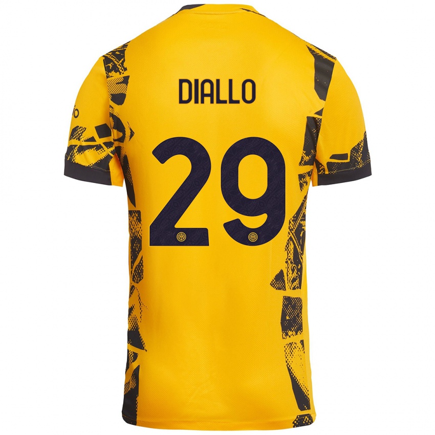 Gyermek Oumar Diallo #29 Arany Fekete Harmadik Számú Jersey 2024/25 Mez Póló Ing