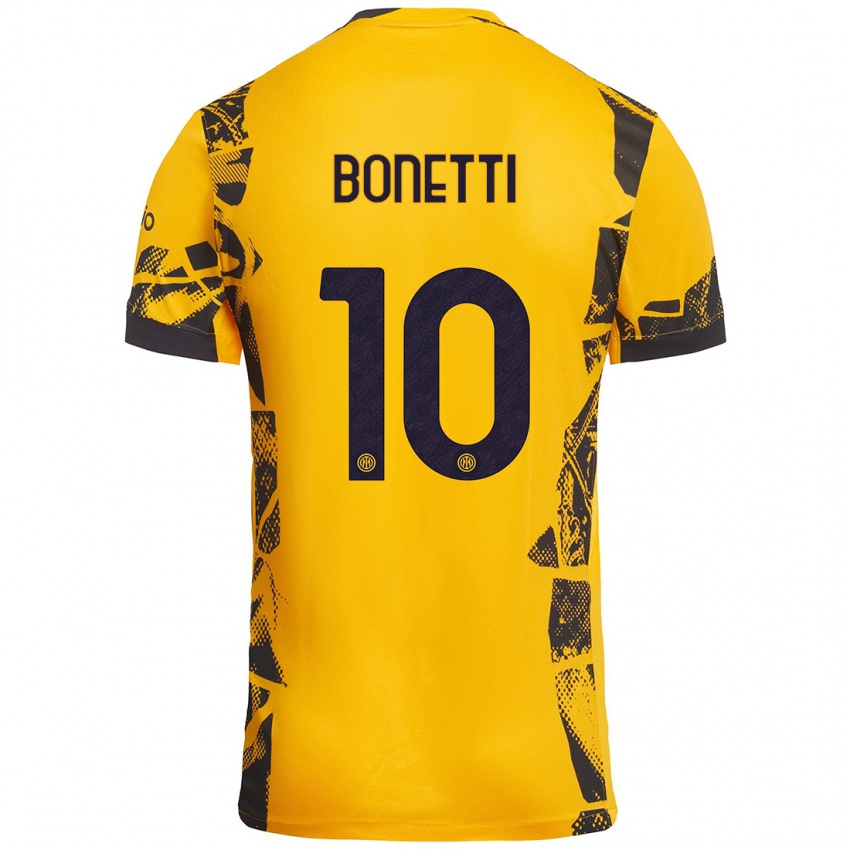 Gyermek Tatiana Bonetti #10 Arany Fekete Harmadik Számú Jersey 2024/25 Mez Póló Ing