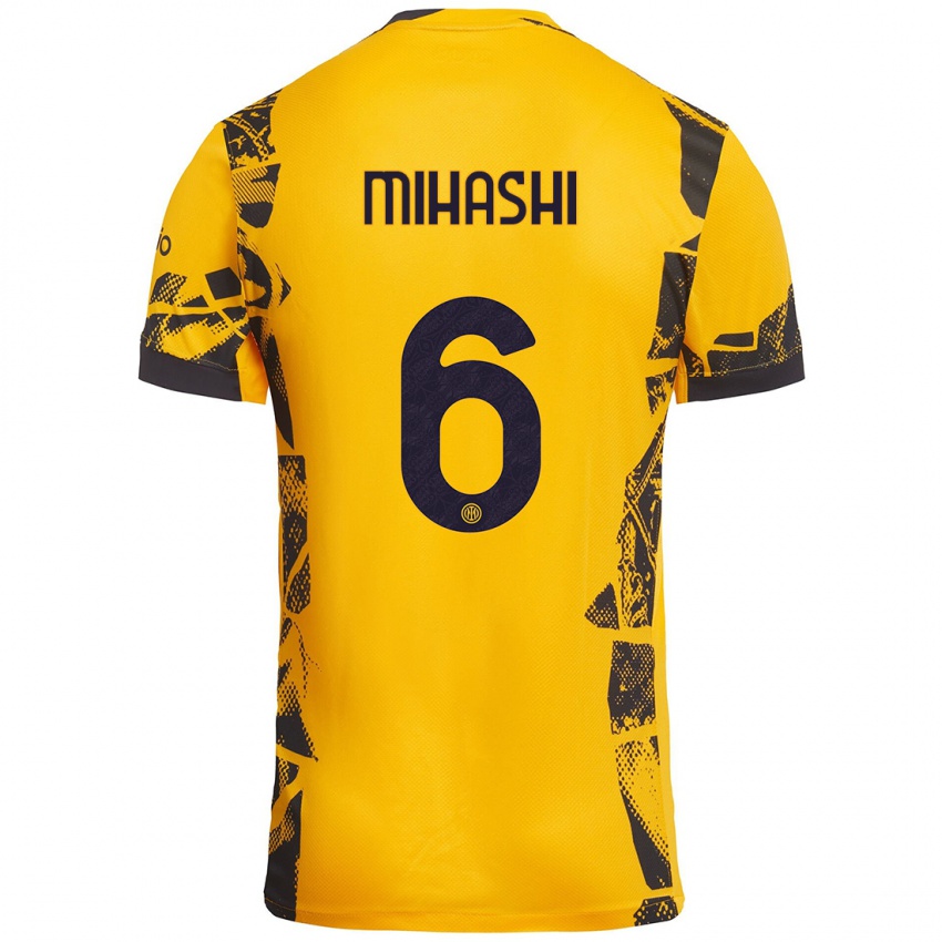 Gyermek Mana Mihashi #6 Arany Fekete Harmadik Számú Jersey 2024/25 Mez Póló Ing