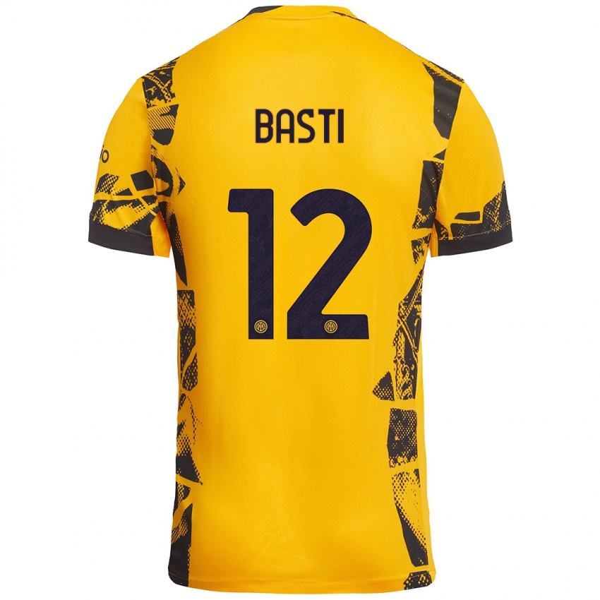 Gyermek Matteo Basti #12 Arany Fekete Harmadik Számú Jersey 2024/25 Mez Póló Ing