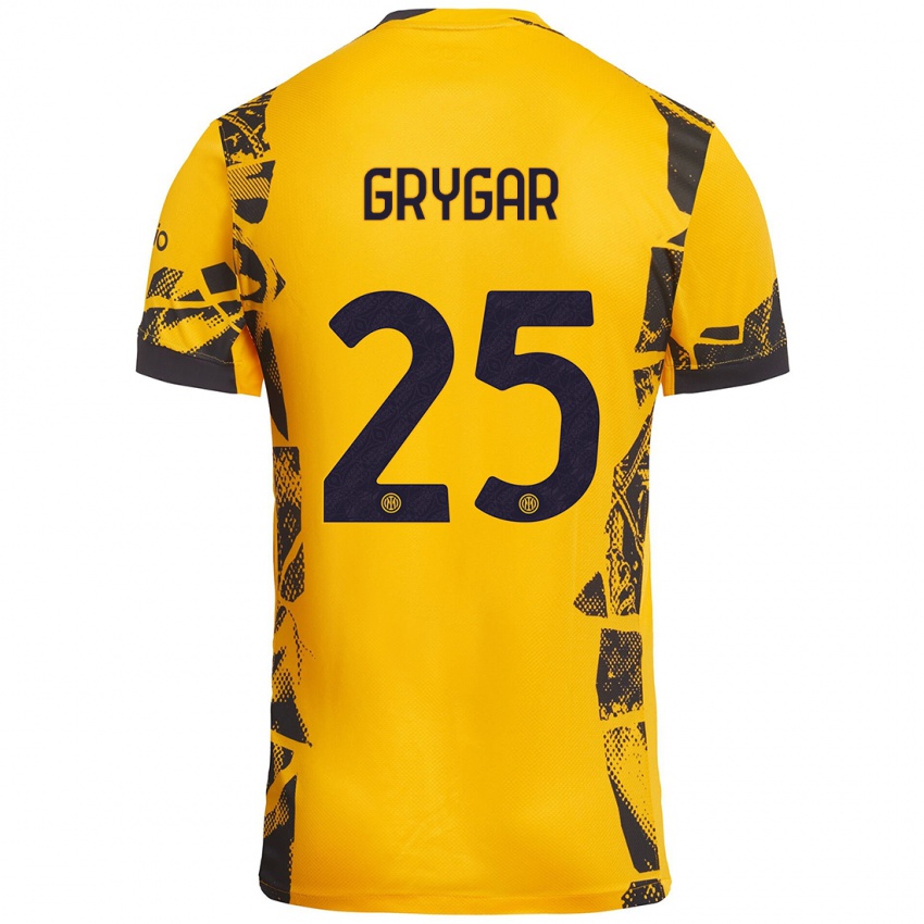 Gyermek Samuel Grygar #25 Arany Fekete Harmadik Számú Jersey 2024/25 Mez Póló Ing