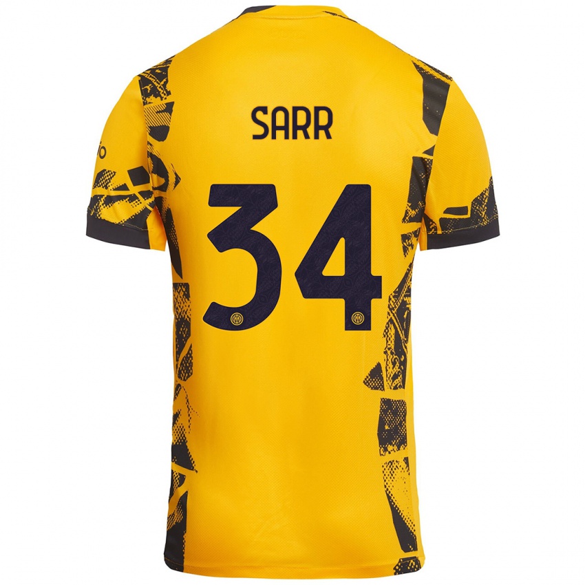 Gyermek Amadou Sarr #34 Arany Fekete Harmadik Számú Jersey 2024/25 Mez Póló Ing