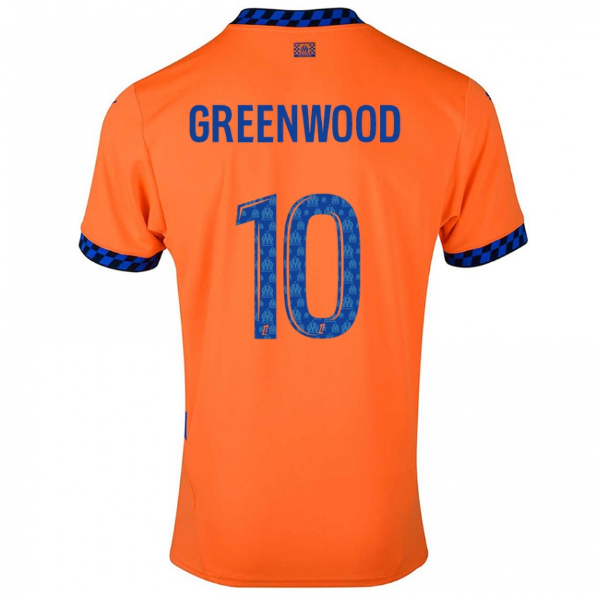 Gyermek Mason Greenwood #10 Narancssárga Sötétkék Harmadik Számú Jersey 2024/25 Mez Póló Ing