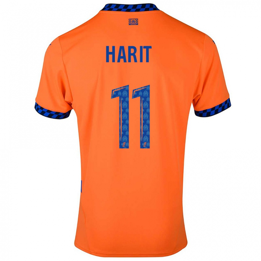 Gyermek Amine Harit #11 Narancssárga Sötétkék Harmadik Számú Jersey 2024/25 Mez Póló Ing