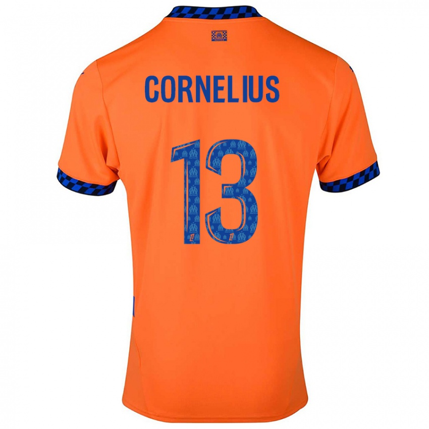 Gyermek Derek Cornelius #13 Narancssárga Sötétkék Harmadik Számú Jersey 2024/25 Mez Póló Ing